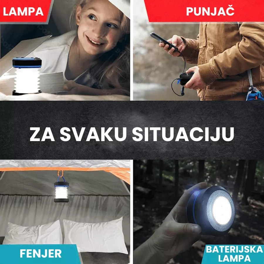 Multifunkcionalna Svetiljka sa Solarnim Punjenjem